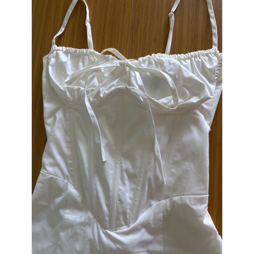 Babyboo Lacey Mini Dress Womens Size XS White Corset Milkmaid Cottagecore - Picture 4 of 11